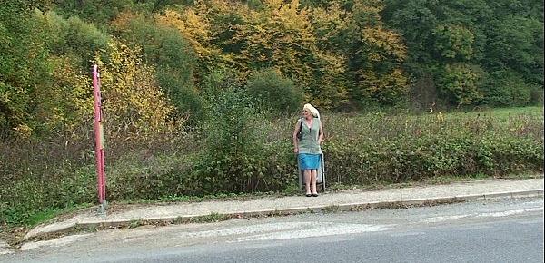  Hitchhiking old granny and boy